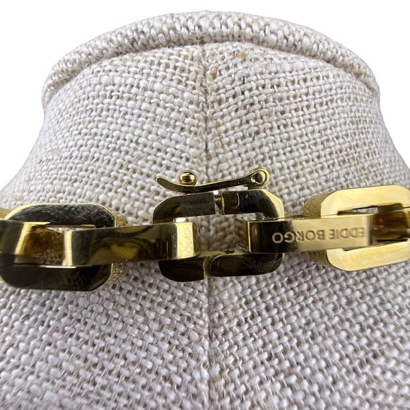 Eddie Borgo Gold Tone Chain Link Necklace Lobster Clasp Classic Design - Picture 2 of 4
